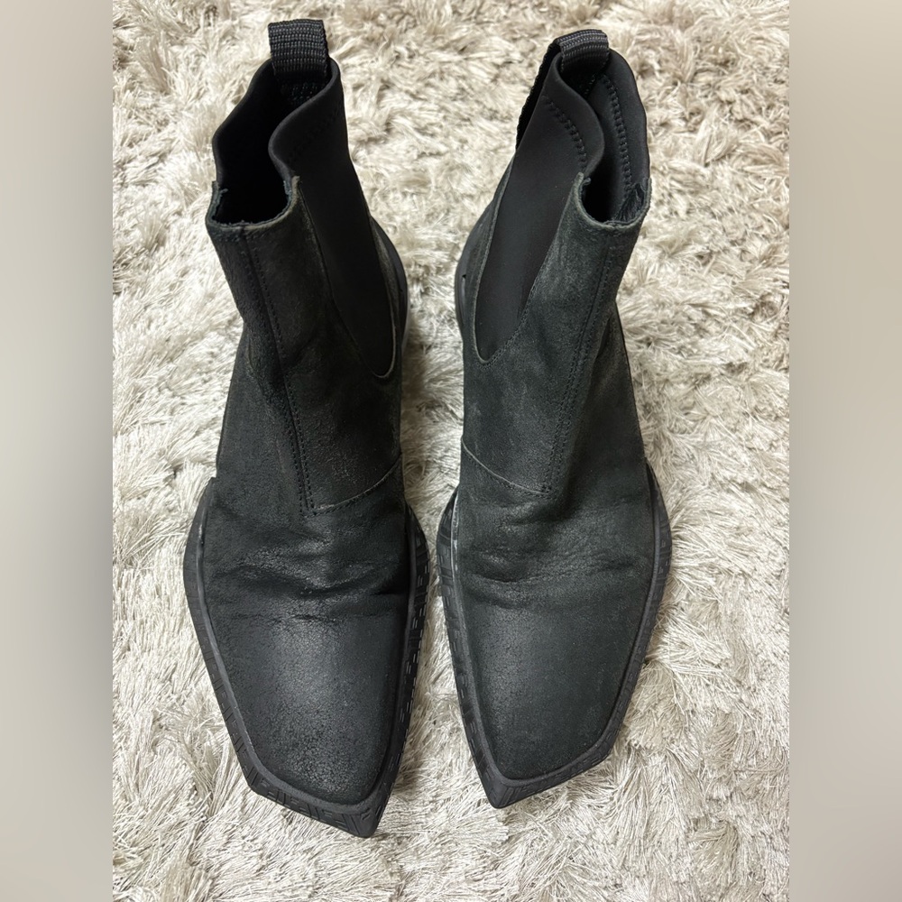 John Fluevog Black Leather Boots unisex sz10 w/sz8 m